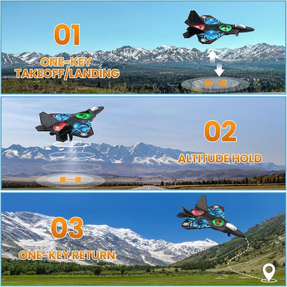 RC Plane 2.4GHz Remote Control Plane L0712 Quadcopter Hovering with Auto Hovering Fighter Aircraft RC Airplane RTF for Beginner Kids and Adults3D Flip Airplane Toy with Colored Lights USB Charging
