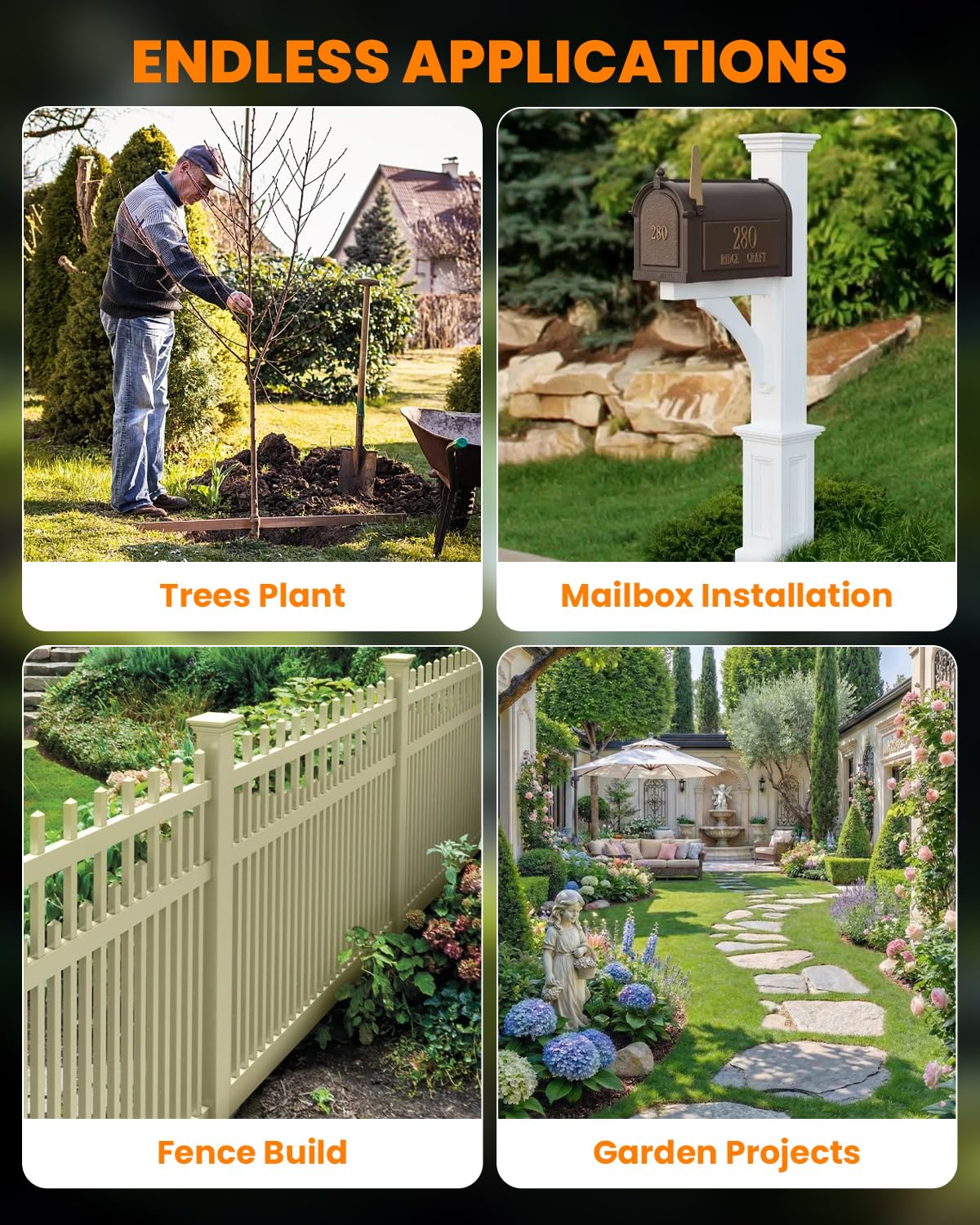 42V Cordless Post Hole Digger with 2x4.5Ah Batteries & Dual Chargers, 1200W Brushless Earth Auger for Fence Post with 6" Drill Bit, 85Nm High Torque Electric Hole Digger for Hard Soil, 800RPM