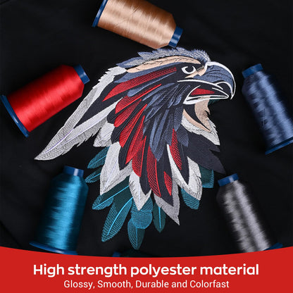 Magsnap Prewound Bobbins, Style L (SA155), 144pcs White+Embroidery Machine Thread 100 Colors 40WT (108D/2) Polyester Thread Kit
