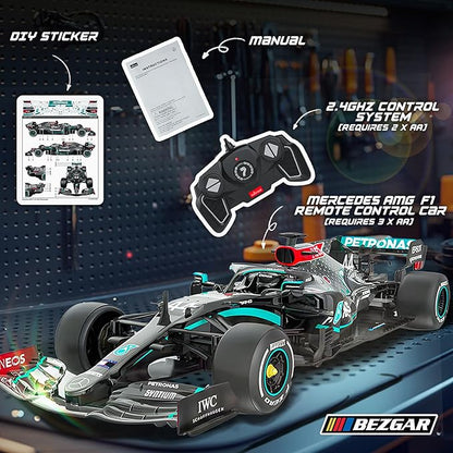 BEZGAR Mercedes-Benz F1 W11 Licensed 1:18 Remote Control Car - 2.4GHz RC Race Car with Authentic LiveryOfficially Licensed F1 for Kids &amp Collectors