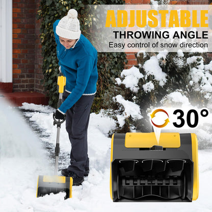 Cordless Electric Snow Shovel, Brushless 12-Inch Width 6-Inch Depth Snow Blower, Lightweight Snow Thrower Machine, Efficient Snow Removal with Battery and Charger, 2 Batteries