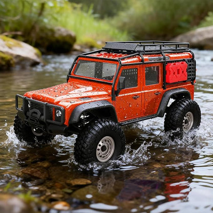 Cheerwing 1:18 Rock Crawler 2.4Ghz Car 4WD Off Road RC Monster Truck with Two-Speed Gearbox Hobby RC Car for Adults (Red)