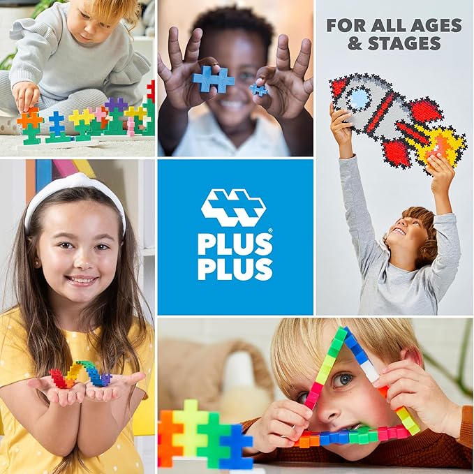 Plus Plus Big - Open Play Set - 100 Piece - Pastel Color Mix Construction Building Stem/Steam Toy Interlocking Large Puzzle Blocks for Toddlers and Preschool