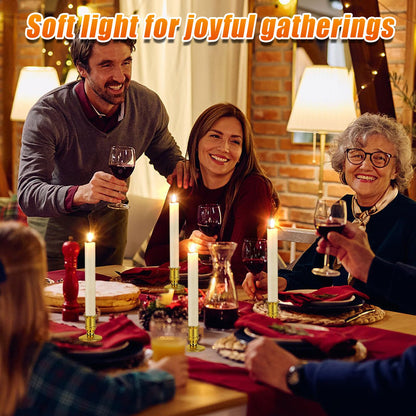 PAMASE 2-in-1 LED Christmas Window Candles - Battery Operated Christmas Candles with Timer/Removable Candlesticks/Suction Cups, Flameless Candle Lights for Xmas Holiday Decorations (6 Pack)