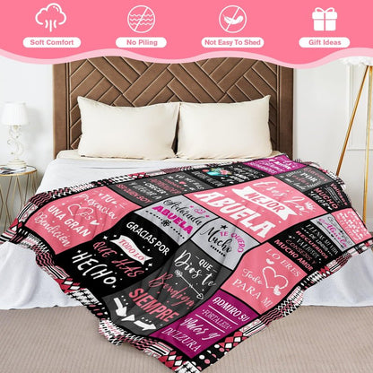 YPURTSD Grandma Gifts in Spanish - Regalos para Abuela - Mothers Day Christmas Birthday Gifts for Abuelita from Grandchildren - Eres La Mejor Abuela - Regalo para Abuelita - Grandmas Blanket 60"x80"