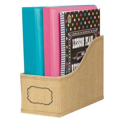 Teacher Created Resources Burlap Design Book Bin, Pack of 3