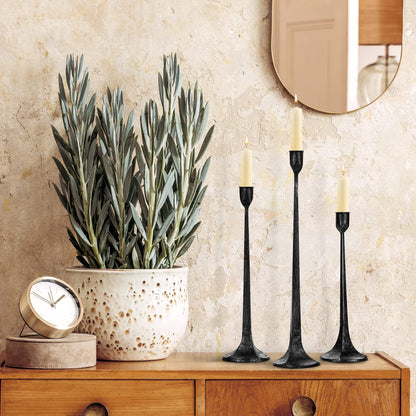 Iron Taper Candle Holder Set of 3 - Decorative Tall Candle Stand, Candlestick Holder for Wedding, Dining Table, Party Decoration