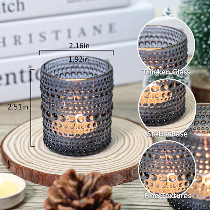SUPMIND 24 Pcs Votive Candle Holders, Glass Holders Bulk for Table Centerpiece, Tea Lights Candle Holders for Wedding Shower, Party and Home Decor Dark Blue