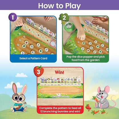 hand2mind Bunny Brunch Cooperative Board Games Toddler Educational Toys Kindergarten Math Games Preschool Learning Activities Indoor Recess Games for Classroom Easter Gifts for Kids