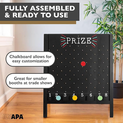 Ilyapa Board - Large Portable Prize Drop Game for Events and Trade Show - 27.5 x 41 Inch Double Sided - Wooden A-Frame Chalkboard Sign Eraser