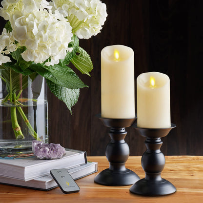 Luminara Flameless LED Battery Operated Ivory Pillar Candle, Flickering Realistic Moving Flame, 3" x 4.5" Luminous Real Wax Indoor Home Decor Pack of 1