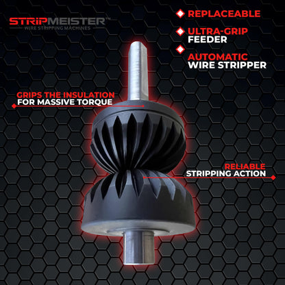 StripMeister Original Wire Stripping Machine & E250 Feeder Replacement - Drill Powered Wire Stripper, Wire Stripper Tool & Ultra-Grip E250 Feeder & Shaft Replacement, Wire Stripping Made Easy (Bundle)