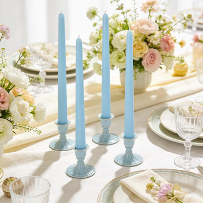 Viyffo Taper Candles, 10 Inch, 20 Pack, Sky Blue – Unscented, Dripless & Smokeless Design, Up to 8 Hour Burn – Long Tall Taper Candlesticks for Wedding, Dinner & Home Decor