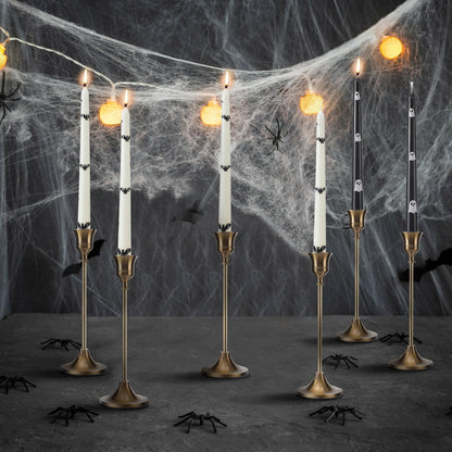 Conelist 6 Pcs Taper Candles 10 Inch Candle Sticks for Bachelorette Bridal Wedding Party Baby Shower Table Cake Decor(Butterfly Bat and Ghost,10 Inch,Black and White)