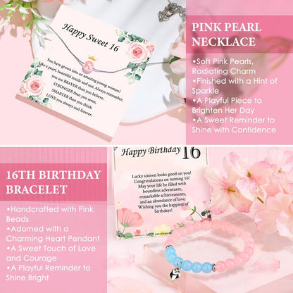 Sweet 16 Gifts for Girls Happy 16th Birthday Gifts for Girls Sweet Sixteen Gift for 16 Year Old Girl Trendy 2026 Pink 16 Year Old Girl Birthday Gift Ideas 16th Decoration for Granddaughter, Daughter