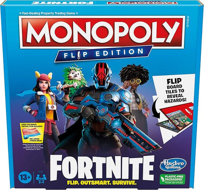 Hasbro Gaming Monopoly Flip Edition: Fortnite Board Game for Ages 13 Game Inspired by Fortnite Video Game Board Games for Teens and Adults 2-4 Players