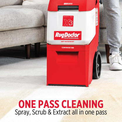 Rug Doctor Mighty Pro X3 Commercial Carpet Cleaner – Large Red Pet Pack, Includes 48 oz. Pet Carpet Cleaner Solution, Commercial Carpet Cleaning Machine, Powerful One Pass Cleaning System