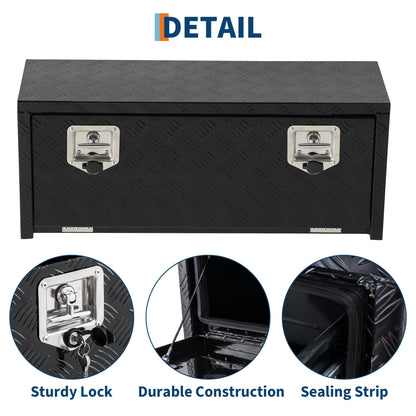 ActiveTrail Heavy Duty Aluminum Truck Bed Tool Box, Waterproof Trailer Storage Box with t-Handle & Lock, 18"X18"X36" Storage Toolbox for Pickup Truck Bed, RV, Trailer