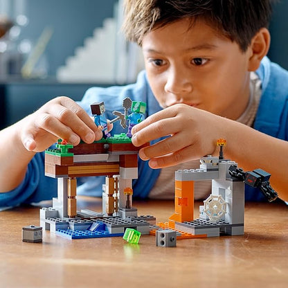 Lego Minecraft The Abandoned Mine Building Toy Zombie Cave with Slime Steve &amp Spider Figures Gift idea for Kids Boys and Girls Age 7 Plus 21166
