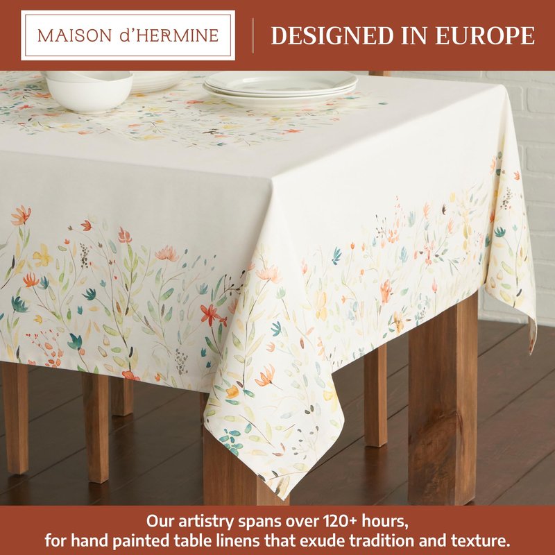 Maison d' Hermine Table Cloth Square Table 100% Cotton 54 x 54 Inches Tablecloth Reusable Decorative Everyday Use for Dining Room, Farmhouse, Home, Party, Festive & Wedding Spring Summer - Colmar