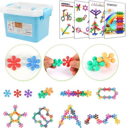 TOMYOU 300 Pcs Building Blocks Kids STEM Toys Educational Sets Interlocking Plastic for Preschool Boys and Girls Aged 3+ Safe Material Creativity