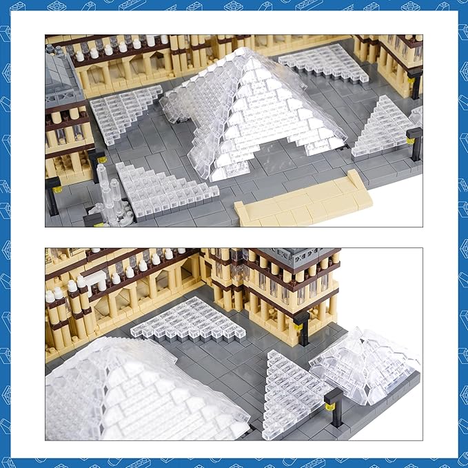 Architecture Louvre Micro Building Blocks Set 3377 PCS World Famous Architectural Model Educational Toys Building Bricks