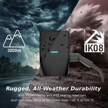 MSI EV Life NACS Hardwired, Level 2 Charger, 240V, 60A, 14.4 kW, IP55 Rated-Water and dust Resistant, IK08 Impact Resistant, UL2594 Certified, Energy Star, 5 Years Warranty