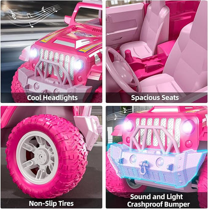Pink Remote Control Car for Girls 4-7 2.4GHz Off-Road RC Jeep with Spray Climbing Toy for Girls Aged 3-4 5-6 7-8 9-10 Remote Control Vehicle Gift for Birthday Christmas Toys