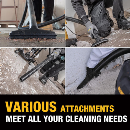 DEWALT 5 Gallon STEALTHSONIC Shop Vacuum Wet and Dry, Powerful Suction & Portable Shop Vac with Attachments, Ultra Quiet Wet Dry Vacuum for Home, Garage, Car, Workshop, Jobsite, DXV05S-QT, 4 Peak HP