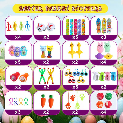 600 Pcs Easter Basket Stuffers for Kids Party Favors,Easter Fillers,Fidget Toys,Bulk Easter Toys,Stocking Stuffers Birthday Gifts,Carnival Treasure Classroom Prizes Box,Pinata Fillers,Easter Egg Hunt
