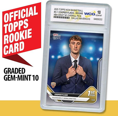 2025 Topps Now Cooper Flagg #1 Draft Pick NBA Official Rookie Card RC #D1 Dallas Mavericks - Graded GEM-Mint 10