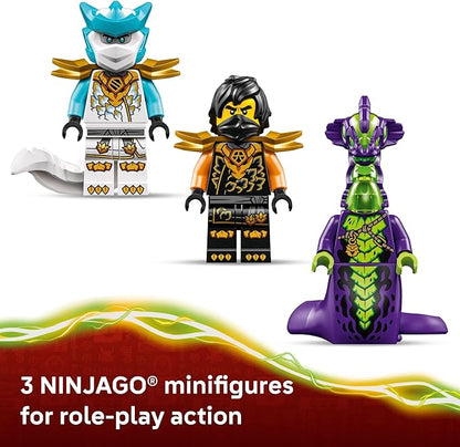 LEGO NINJAGO Cole’s Mission Mech &amp Dragon Zane Building Toy for Boys Girls &amp Kids Ages 7+ - Poseable Mech W/Cole Acid Monster &amp Zane Minifigures for Pretend Play - Gift Idea for Birthd