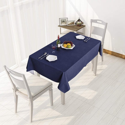 sancua 100% Waterproof Round PVC Tablecloth - 54 Inch - Oil Proof Spill Proof Vinyl Table Cloth, Wipe Clean Table Cover for Dining Tables, Buffet Parties and Camping, Navy