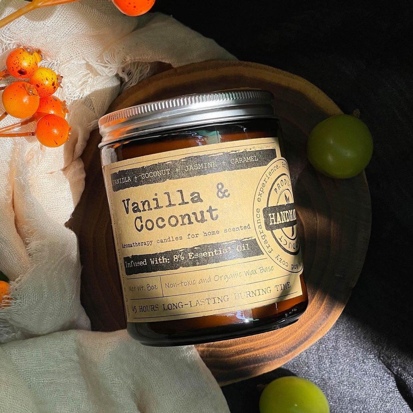 KOTKAS Coconut Vanilla Scented Candles - 8oz Natural Scented Soy Candles Non Toxic Long Lasting Aromatherapy Candles for Home Scented Vanilla Candle Gifts for Women Men Birthday Mothers Day Christmas