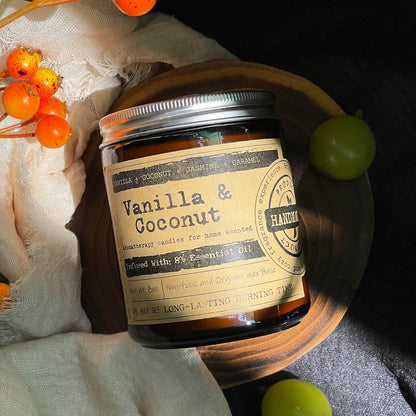 KOTKAS Coconut Vanilla Scented Candles - 8oz Natural Scented Soy Candles Non Toxic Long Lasting Aromatherapy Candles for Home Scented Vanilla Candle Gifts for Women Men Birthday Mothers Day Christmas