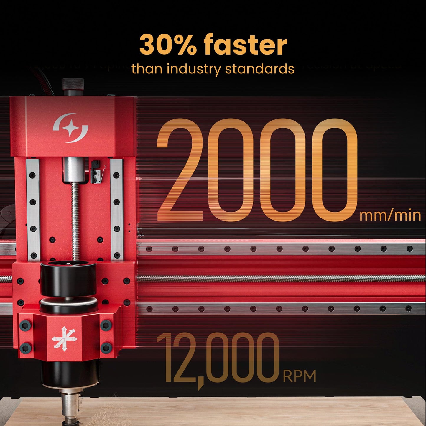 AtomStack C4 Pro CNC Router 200W - Cuts Aluminum, Soft Metal, Wood, Acrylic, PCB - 16.5x16.5 in, 12,000 RPM Spindle, 4-Point Centering - Desktop Milling Machine, Grbl Compatible