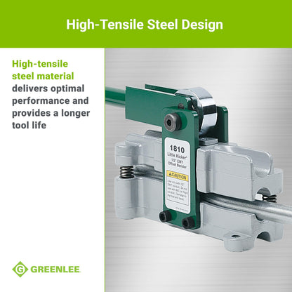 Greenlee 1810 Little Kicker Offset Hand Bender for 1/2" EMT Conduit, Silver/Green