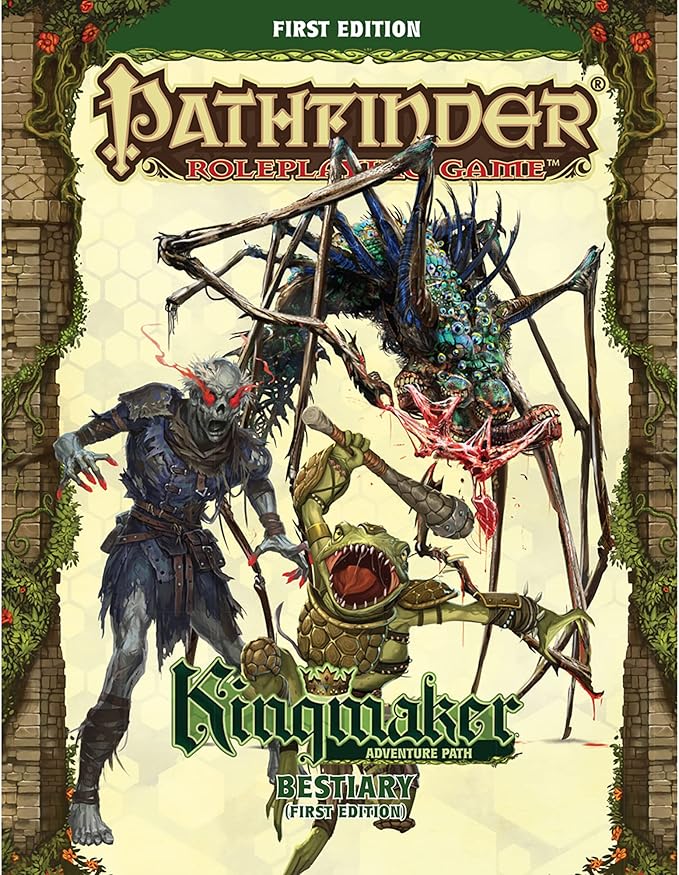 Pathfinder Kingmaker Bestiary Hardcover - 200+ Monsters NPCs &amp Conversion Rules for First Edition Tabletop RPG