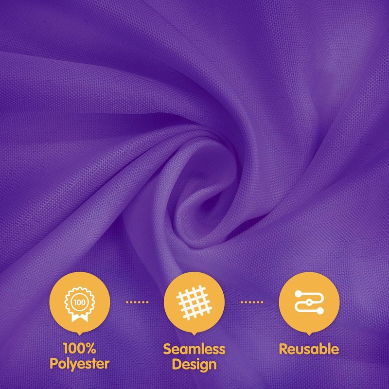 BRILLMAX 4 Pack Purple Tablecloths 90 x 132 Inch for 6ft Rectangle Tables - 150 GSM Polyester Fabric, Floor Length Drop, Water, Stain & Wrinkle Resistant Cloth Cover for Wedding Reception Banquet