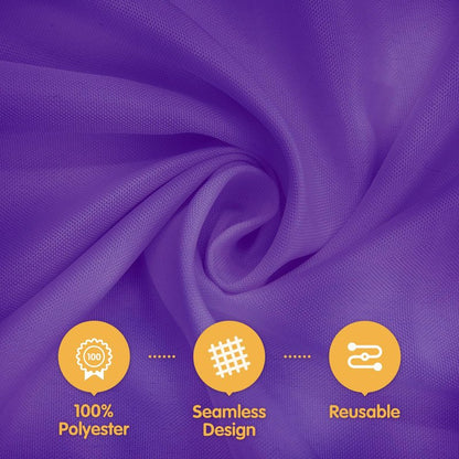 BRILLMAX 4 Pack Purple Tablecloths 90 x 132 Inch for 6ft Rectangle Tables - 150 GSM Polyester Fabric, Floor Length Drop, Water, Stain & Wrinkle Resistant Cloth Cover for Wedding Reception Banquet