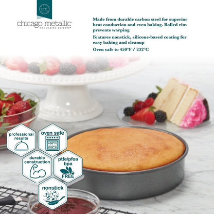 Chicago Metallic Professional Non-Stick Round Cake Pan, 8-Inch