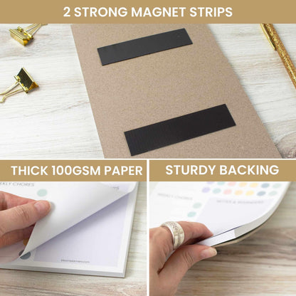 bloom daily planners Magnetic Chore Chart Planning Pad - Daily & Weekly Habit To Do Tracker for Adults, Teens, Kids - Family Organizer and Responsibility Reward System - 60 Sheets - 6” x 9”, Bright