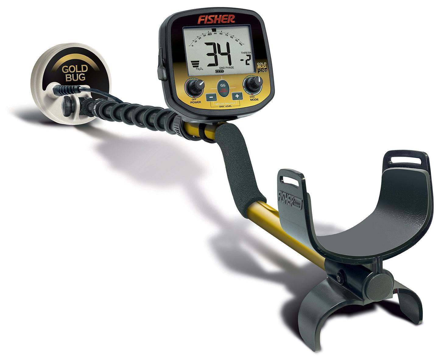 Fisher Labs Gold Bug Pro Metal Detector, Black (GOLDBUG-PRO) - Finds Small Gold Nuggets, Variable Breakpoint Tone Discrimination, Real-Time Ground Balancing, Lightweight, 19kHz Frequency
