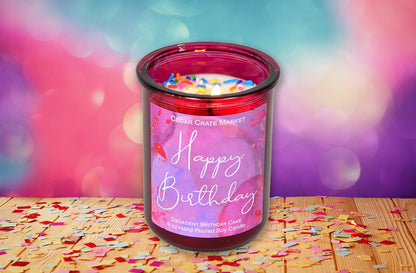 Cedar Crate Market - Happy Birthday Candle - Vanilla Buttercream Birthday Cake Scented Soy Wax Candle with Sprinkles for Home, Happy Birthday Gifts for Women, Best Friends Women Gift - Made in the USA