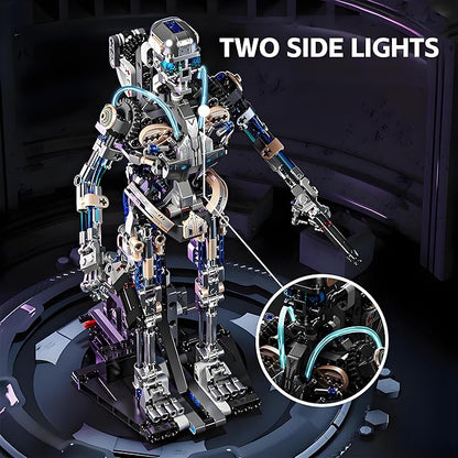 Mechanical Skeleton Robot Building Block Toy 692+Pieces Twistable Body and Poseable Design can be Driven by Hand or Motor Creative STEM Toy for Kids and Adults