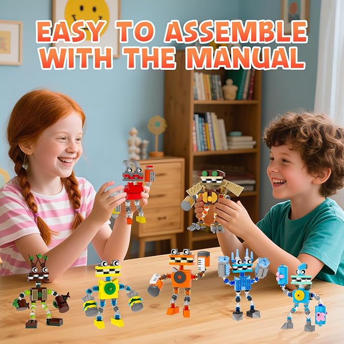 7-in-1 Singing Monsters Building Blocks 7 Packs My Music Game Monster Friends Building Set Game Action Figure Building Toys for Boys and Girls Adults 639 PCS