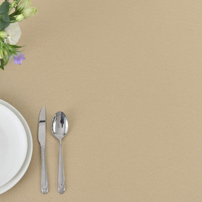 maxmill Rectangle Textured Tablecloth Waterproof Spillproof Wrinkle Free Table Cloth, Kitchen Dining Tabletop Decoration, Fabric Table Cover for Outdoor and Indoor Use, 52 x 70 Inch, Beige