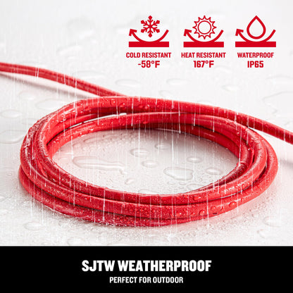 CRAFTSMAN 100 Ft. Heavy-Duty Industrial Extension Cord, 10/3 SJTW Indoor/Outdoor Waterproof Power Cable with Lighted 3-Prong Plug, Storage Strap & Flexible Jacket, 15A/1875W/125V