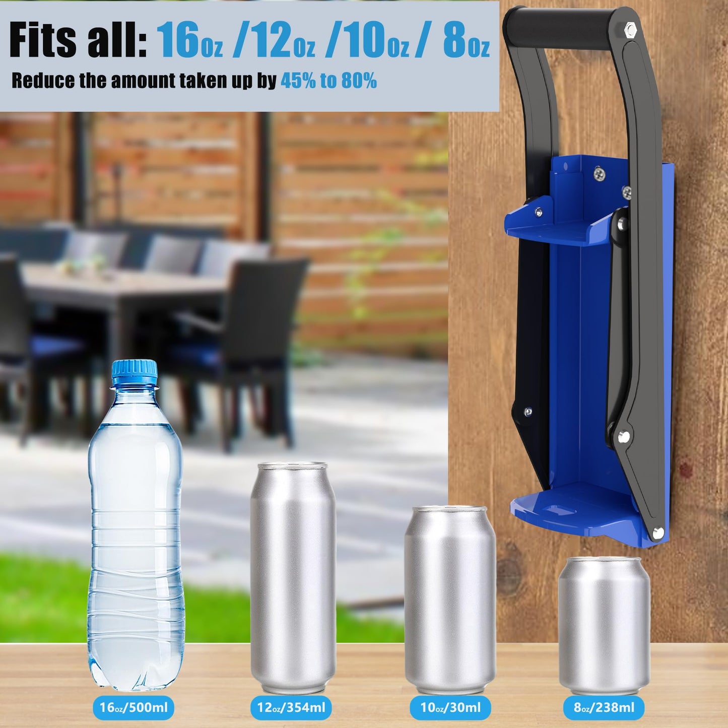 KANBOL Metal Can Crusher Wall Mounted Soda Can Smasher Crusher for Home Use, Eco-Friendly with Squirrel Art Stickers and Lubricant for Easy Recycling-B3