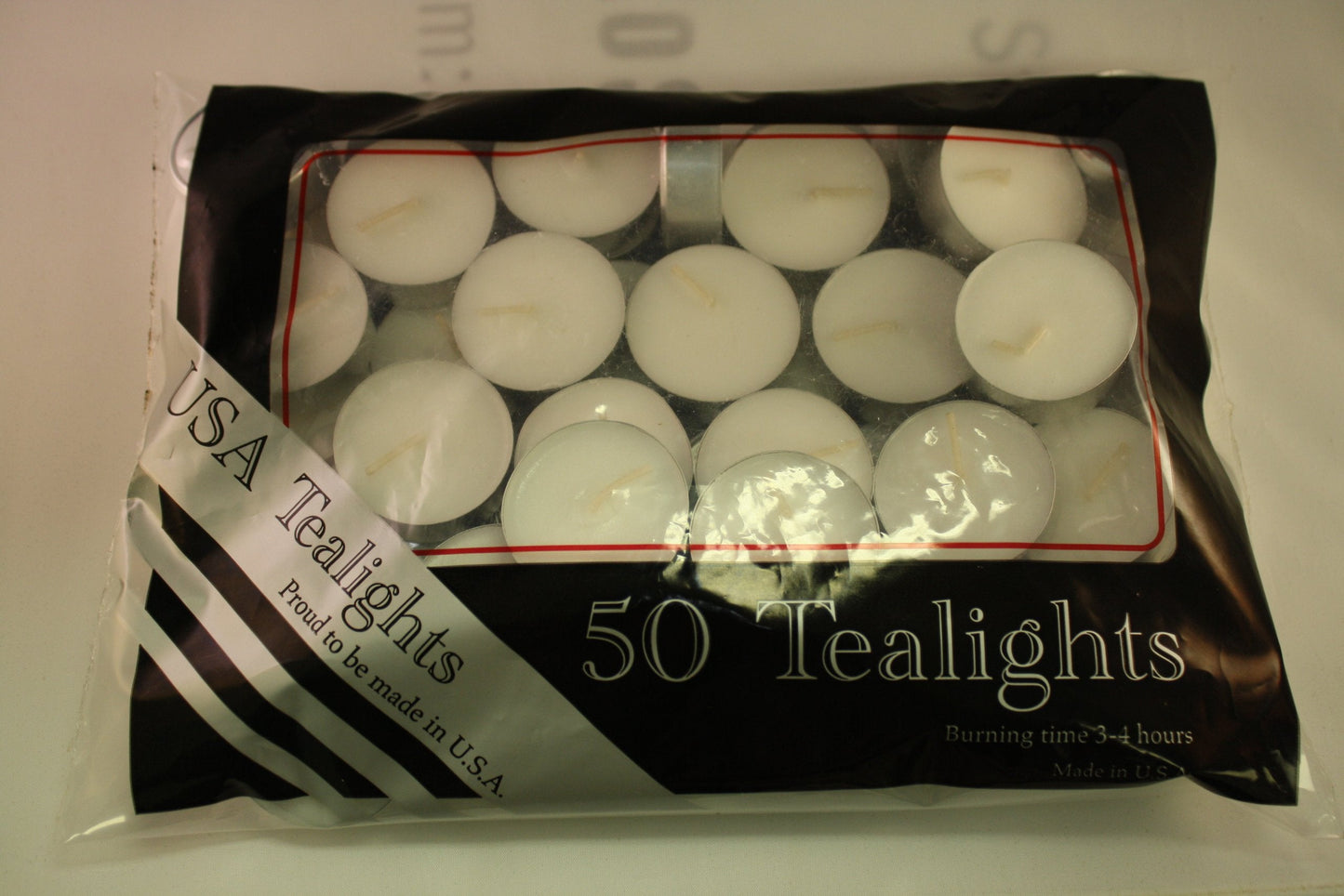 Tealight Candles White Unscented Set of 50